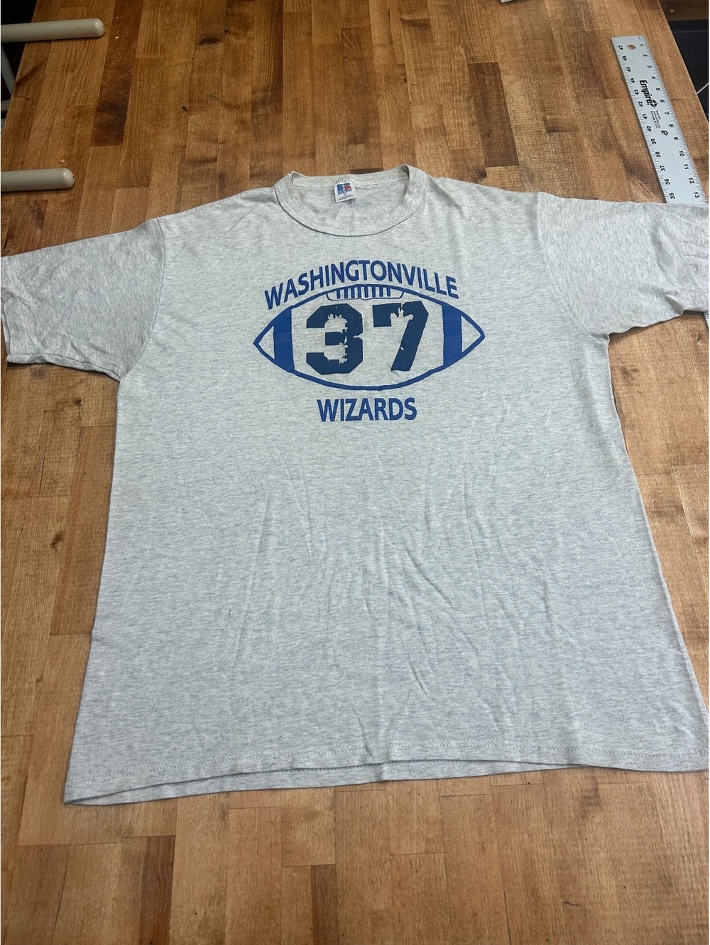 Vintage Russell Athletic NY School Washingtonville Wizards 37 T-Shirt XL